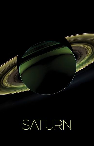 STK205503S-Solar system poster of Saturn. by Stocktrek Images