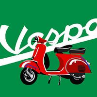 Vespa on green