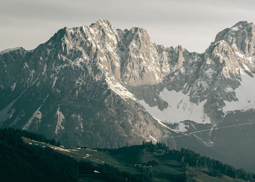 Sunlight on Snowy Mountain Top by Sophia Eerden