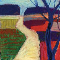 Landschaft mit roten Feldern