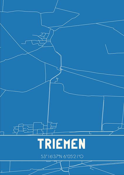Blueprint | Map | Triemen (Fryslan) by Prints of Place
