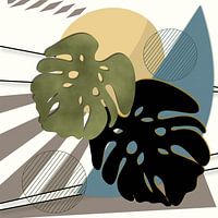 Abstrait moderne avec des feuilles de monstres