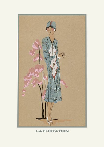 La Flirtation - der Flirt - ART DECO, ART NOUVEAU Mode Druck von NOONY