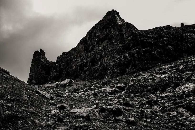 The Prison, Quiraing, in black and white, Isle of Skye, Scotland by Paul van Putten