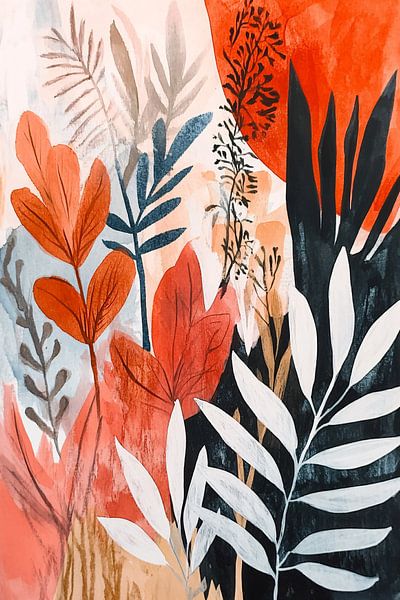 Abstract leaves in warm tones by Art & Soul Creations
