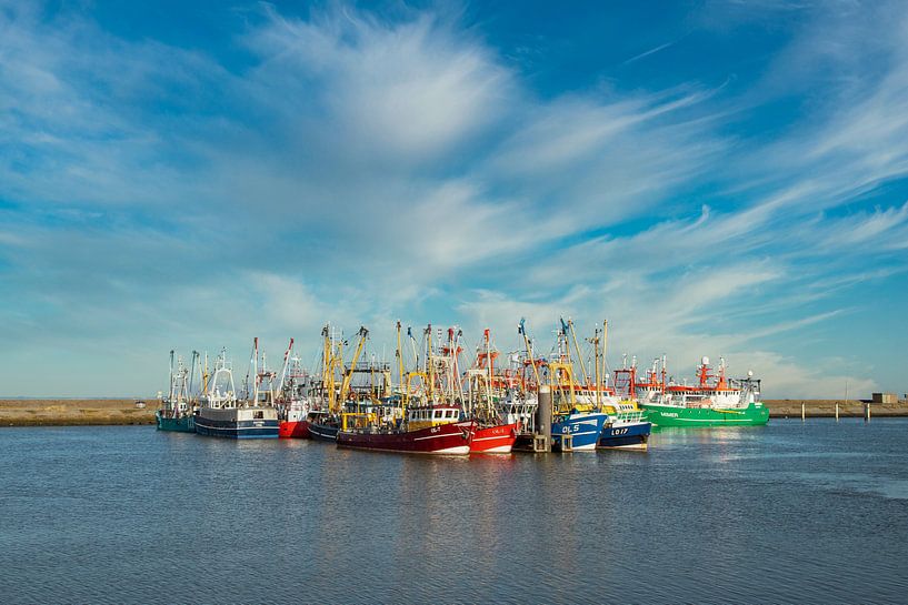 Fishing vessels in the port of Lauwersoog by Gert Hilbink