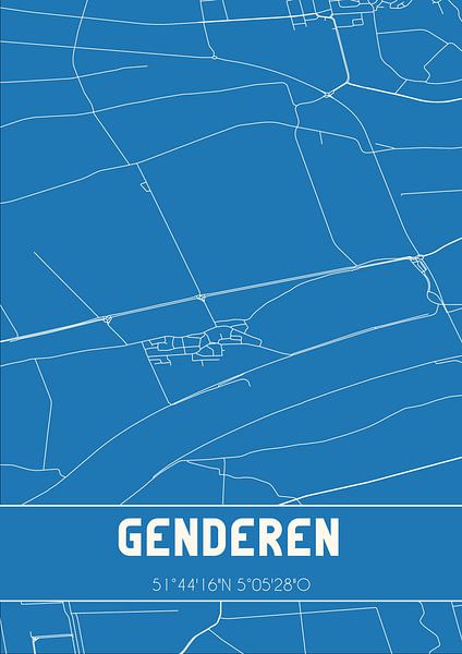 Plan d'ensemble | Carte | Genderen (Brabant septentrional) par Affiches de lieux