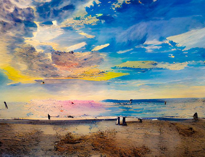 Zoutelande at low tide by Niek Traas