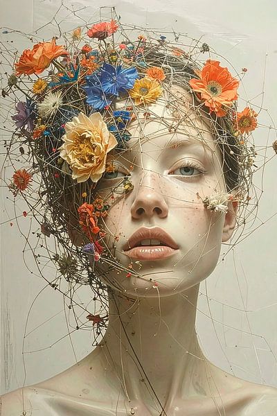 Aureool van bloemen... van Ans Bastiaanssen