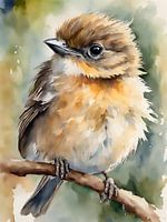Kleiner Vogel Aquarell