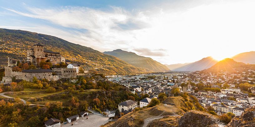 Coucher de soleil à Sion en Suisse par Werner Dieterich