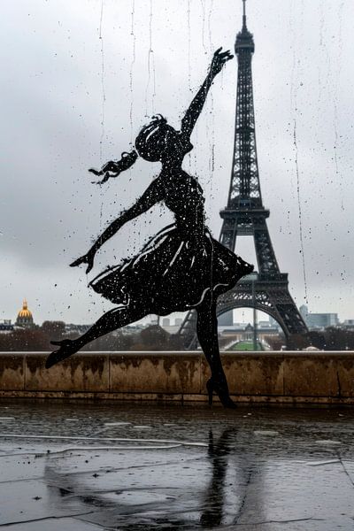 Danseuse Paris - Street Art Romantique par BowiScapes Art Abstrait  et digital