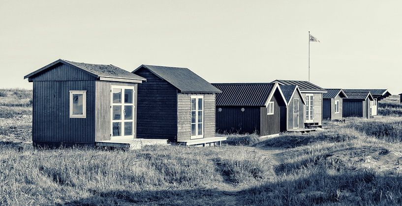 Small fishing huts by Kirsten Warner