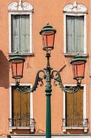 Venice Italy | Orange house green lantern | Travel photography