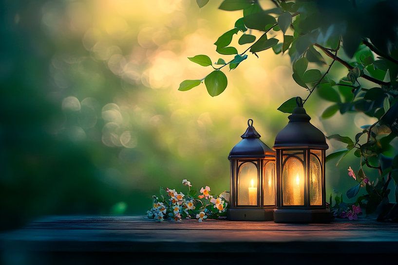 Loderndes Lichtspiel von Poster Art Shop