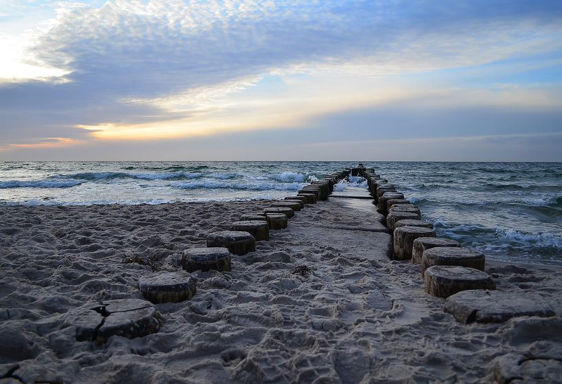 Lumière du soir sur la mer par Zwergls Lichtermeer