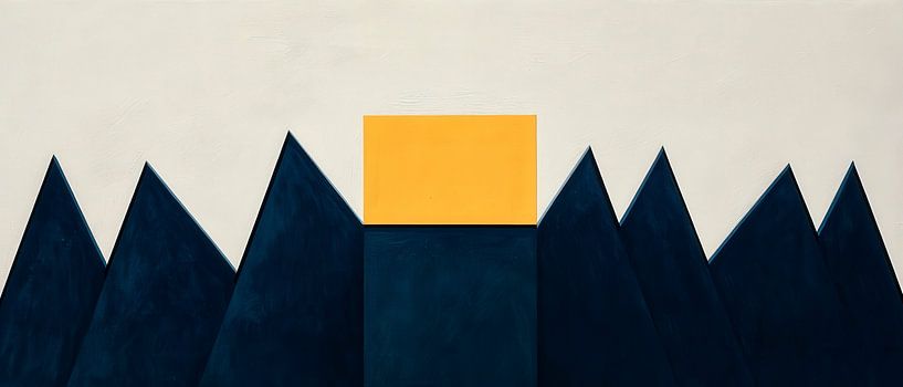 Berglandschaft mit gelbem Quadrat von Poster Art Shop