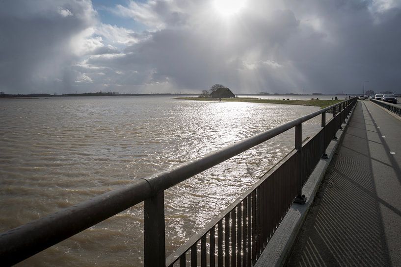 High tide in the Noordwaard Biesbosch by Eugene Winthagen
