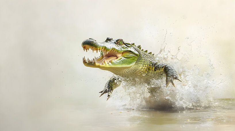 Angriffslustiges Krokodil von Heike Hultsch