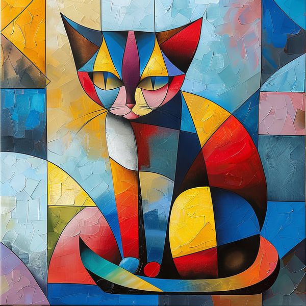 Kubistische Katze von Poster Art Shop