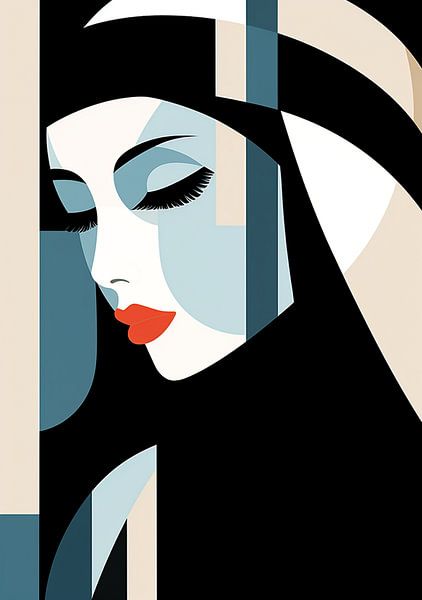 Femme aux lèvres rouges par Bianca ter Riet