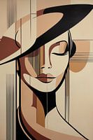 Woman abstract in brown tones