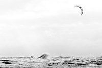 Kitesurfing on the wind
