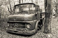 Oude BMW in zwart wit