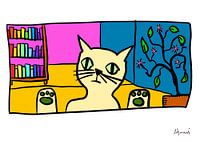 De poes achter het raam