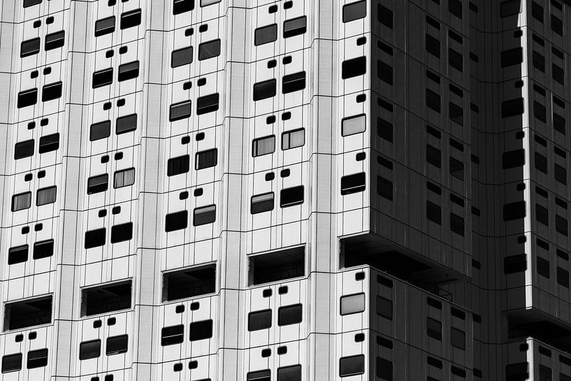 Rotterdam Erasmus MC Nahaufnahme, in schwarz-weiß von Patrick Verhoef