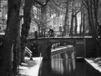 Utrecht, Nieuwe Gracht, fietser, winter