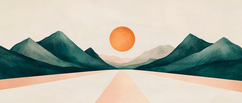 Ambiance du soir sur les douces montagnes par Poster Art Shop