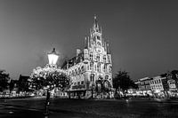 Town hall, Gouda. Black and white