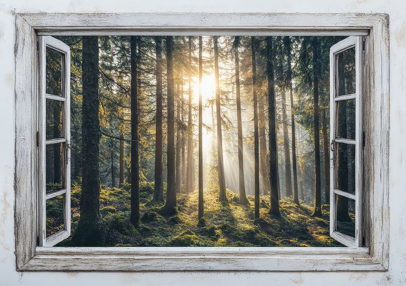 Waldblick vom Wohnzimmer aus von Egon Zitter