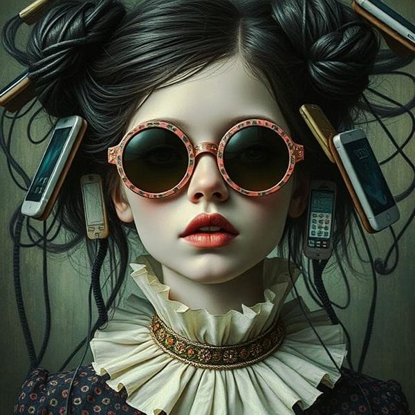 A girl's portrait are you connected . by J.a Dijkstra