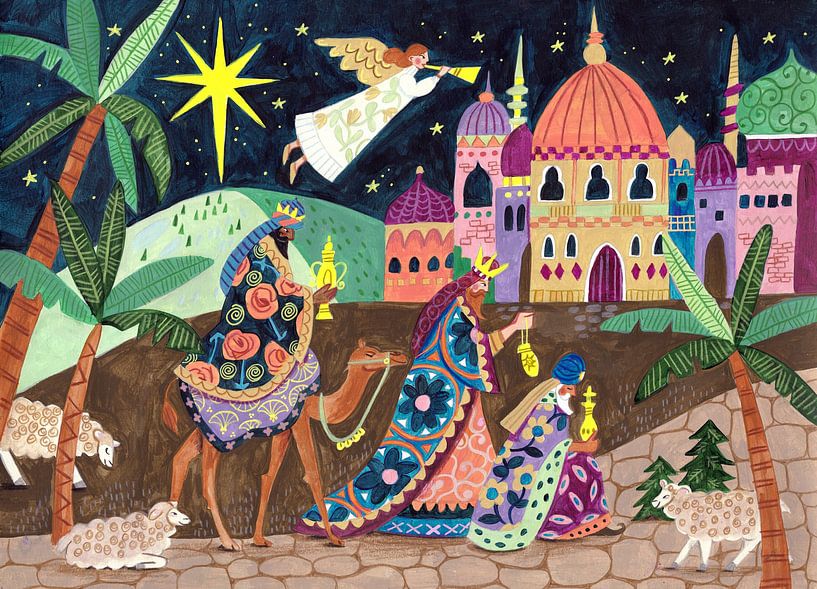 The three Wise Men in Bethlehem by Caroline Bonne Müller