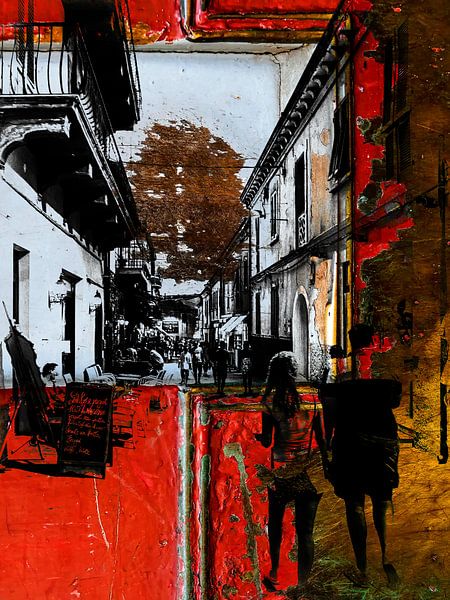 Des gens qui marchent dans une allée italienne par Gabi Hampe