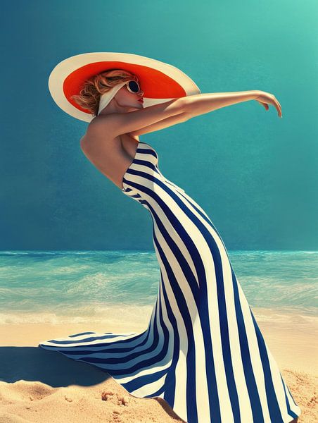 Supermodel on the beach by Franka Poulain