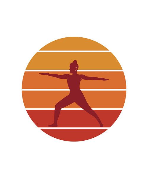 Yoga silhouette woman against sunny background IV by ArtDesign by KBK