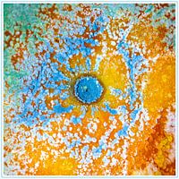 Komposition in Blau, Grün, Weiß und Orange