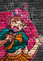 Anime Manga singend und bunt