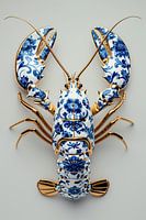 Lobster Luxe - Delfter Blau mit Gold auf zartem Salbeigrün