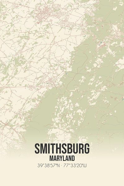 Carte ancienne de Smithsburg (Maryland), USA. par Affiches de lieux
