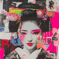 Geisha urbaine : une fusion d'élégance et d'art de la rue