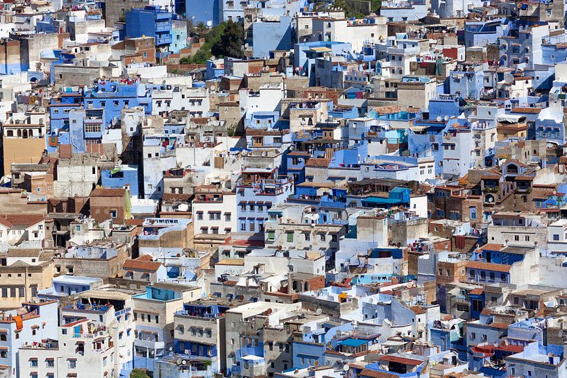 Panoramic view of ChefchaouenMorocco, Africa by Tjeerd Kruse