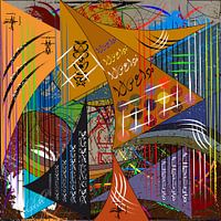 Abstract and contemporary digital work of geometric forms