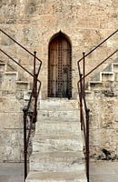 Upstairs, staircase in the Torre de Quart, Valencia, Spain.