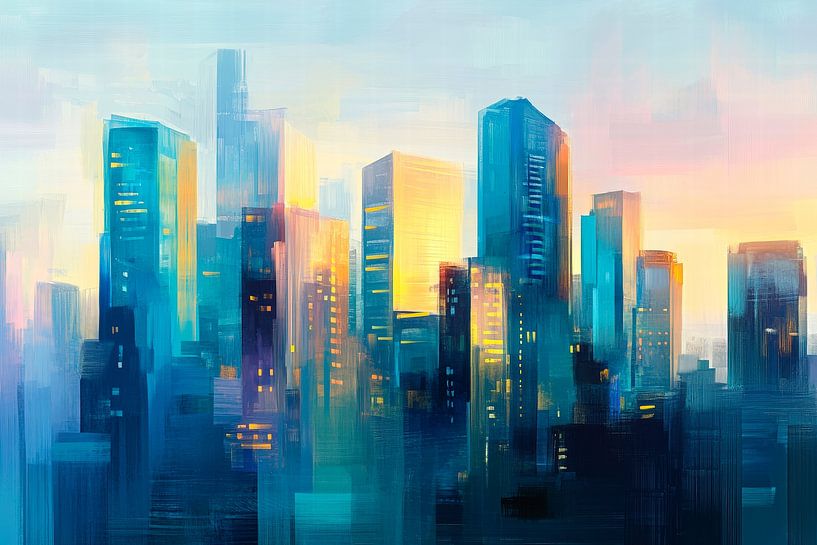 Städtische Lichtspiele – Abstrakte Perspektive von Poster Art Shop