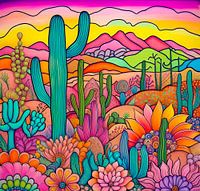 Colourful desert landscape