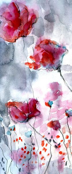 drei Blüten Mohn von Claudia Gründler